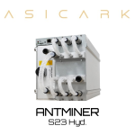 The ANTMINER S23 Hyd. professional water-cooled cryptocurrency mining rig, featuring a multi-port cooling system for high-efficiency Bitcoin (BTC) mining operations.