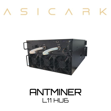 Professional-grade ANTMINER L11 HU6 with advanced water-cooling and triple-fan system, delivering high-efficiency mining for Scrypt-based cryptocurrencies like LTC and DOGE.