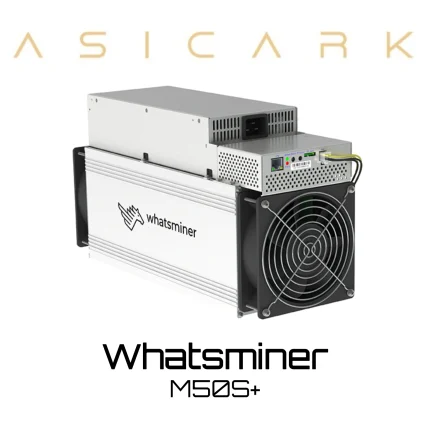 MircoBT Whatsminer M50S+ ASIC miner image for BTC, BCH, and BSV mining, SHA-256 cryptocurrency mining machine