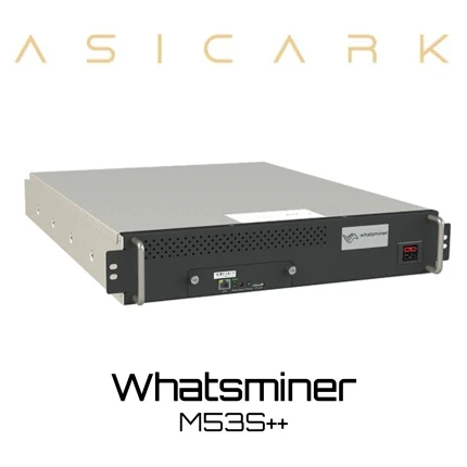 MircoBT Whatsminer M53S++ ASIC miner image for BTC, BCH, and BSV mining, professional SHA-256 cryptocurrency mining machine