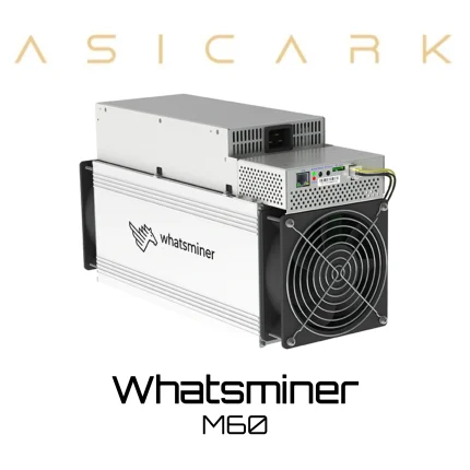 Whatsminer M60 ASIC miner image for BTC, BCH, and BSV mining, SHA-256 cryptocurrency mining machine