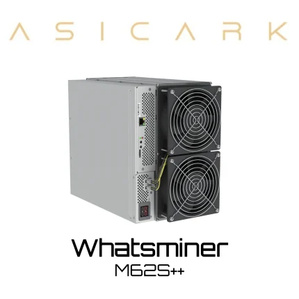 Whatsminer M62S++ ASIC miner image for BTC, BCH, and BSV mining, SHA-256 cryptocurrency mining machine