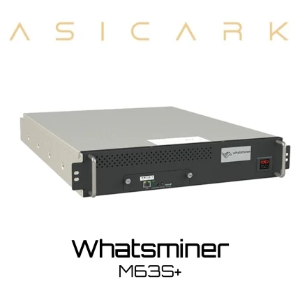 MircoBT Whatsminer M63S+ ASIC miner image for BTC, BCH, and BSV mining, professional SHA-256 cryptocurrency mining machine