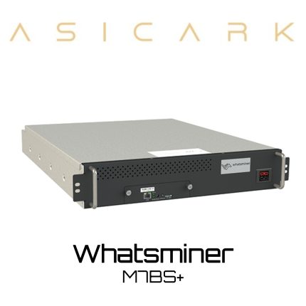 MircoBT Whatsminer M7BS+ ASIC miner image for BTC, BCH, and BSV mining, professional SHA-256 cryptocurrency mining machine
