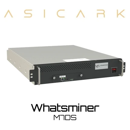MircoBT Whatsminer M7DS ASIC miner image for BTC, BCH, and BSV mining, professional SHA-256 cryptocurrency mining machine