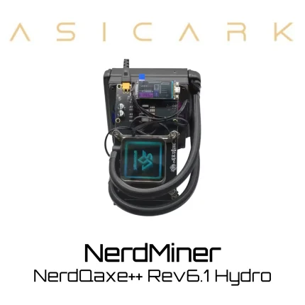 NerdMiner NerdQaxe++ Rev6.1 Hydro 6T compact SHA-256 Bitcoin miner for home and small-scale cryptocurrency mining