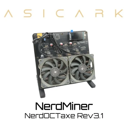 NerdMiner NerdOCTaxe Rev3.1 12T compact SHA-256 Bitcoin miner for home and small-scale cryptocurrency mining