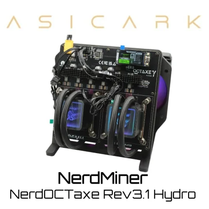 NerdMiner NerdOCTaxe Rev3.1 Hydro 13.8T compact SHA-256 Bitcoin miner for home and small-scale cryptocurrency mining